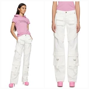 BLUMARINE White Denim Cargo Pants Size 36 NWT